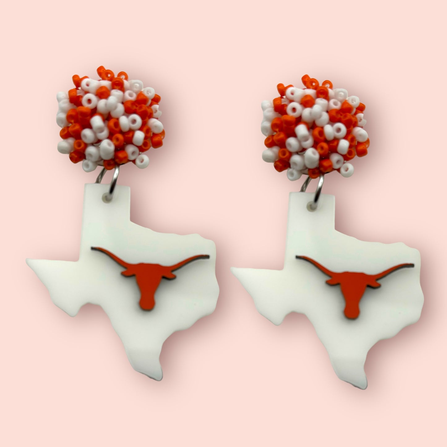 UT Texas Pom Pom Earrings College Spirit