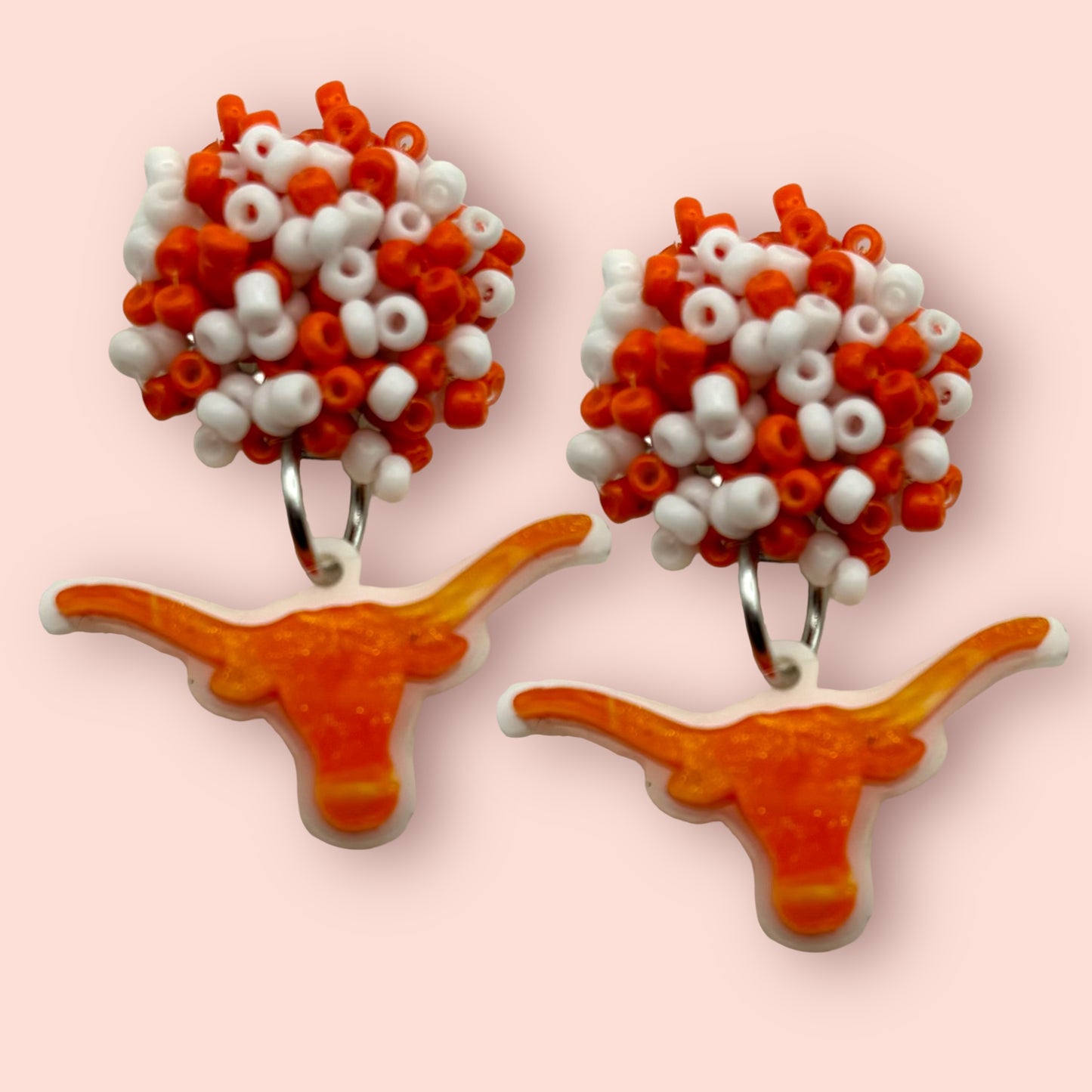 UT Longhorn Pom Pom Earrings College Spirit
