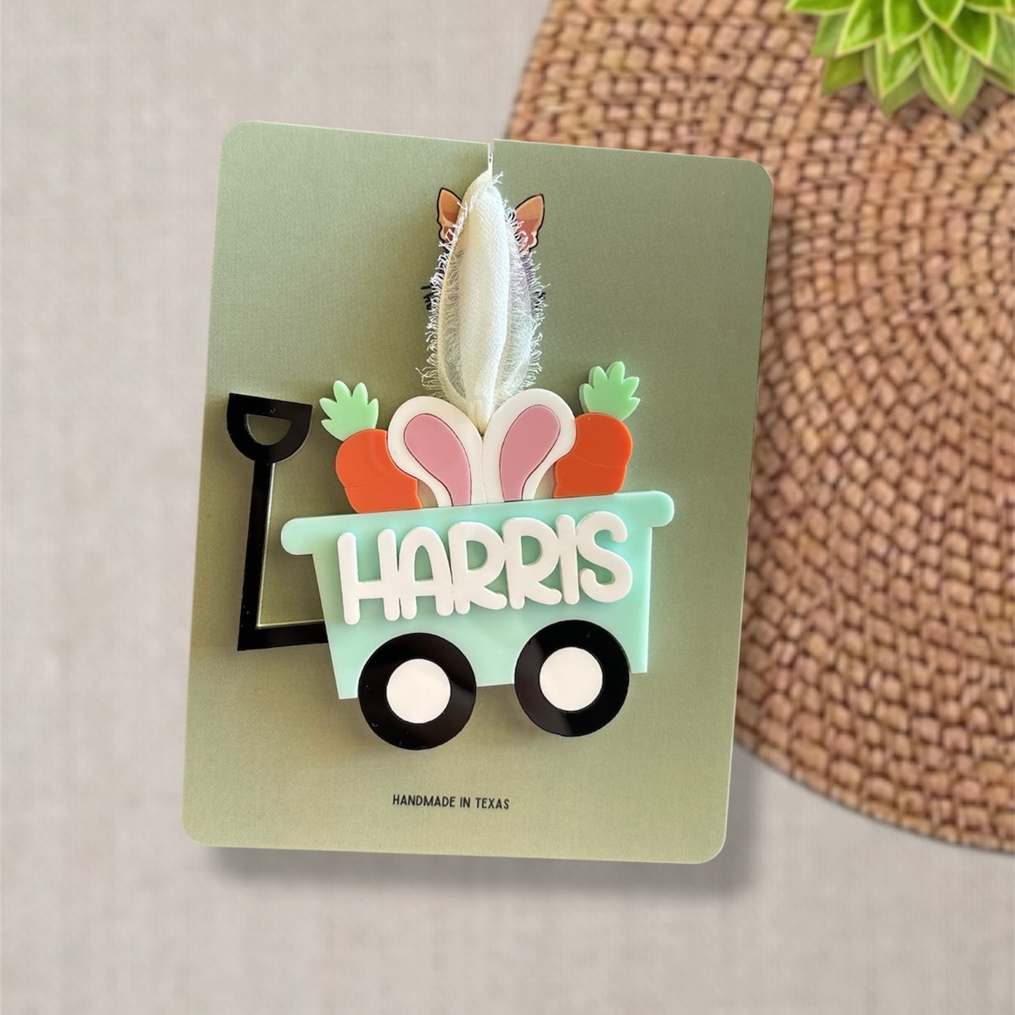 Easter Bunny Wagon Basket Tag