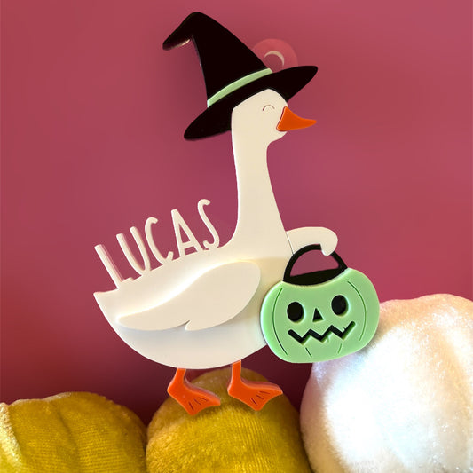 Halloween Silly Goose Name Bag Tag