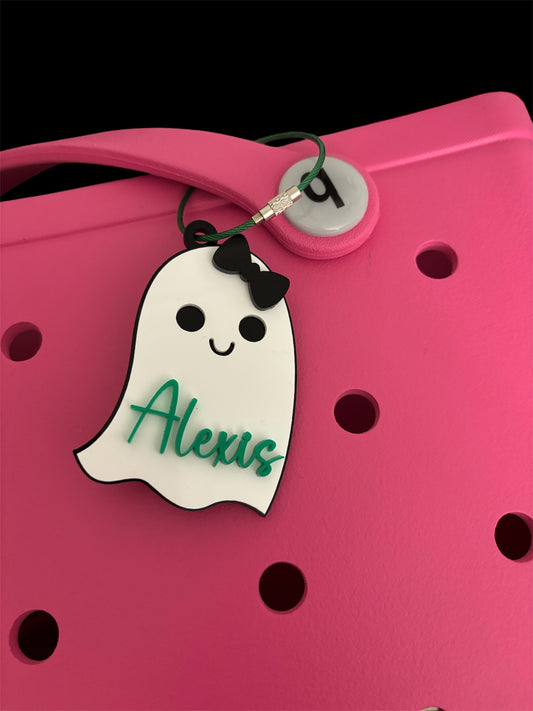 Halloween Ghost Bow Bag Tag