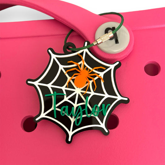 Halloween Spider Web Bag Tag