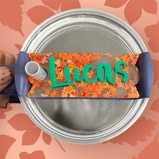 Falling Leaves Cup Topper Personalized