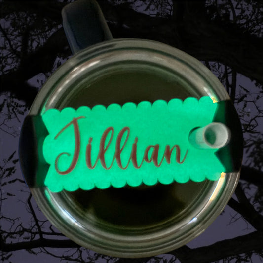 Glow in the Dark Cup Topper Personalized