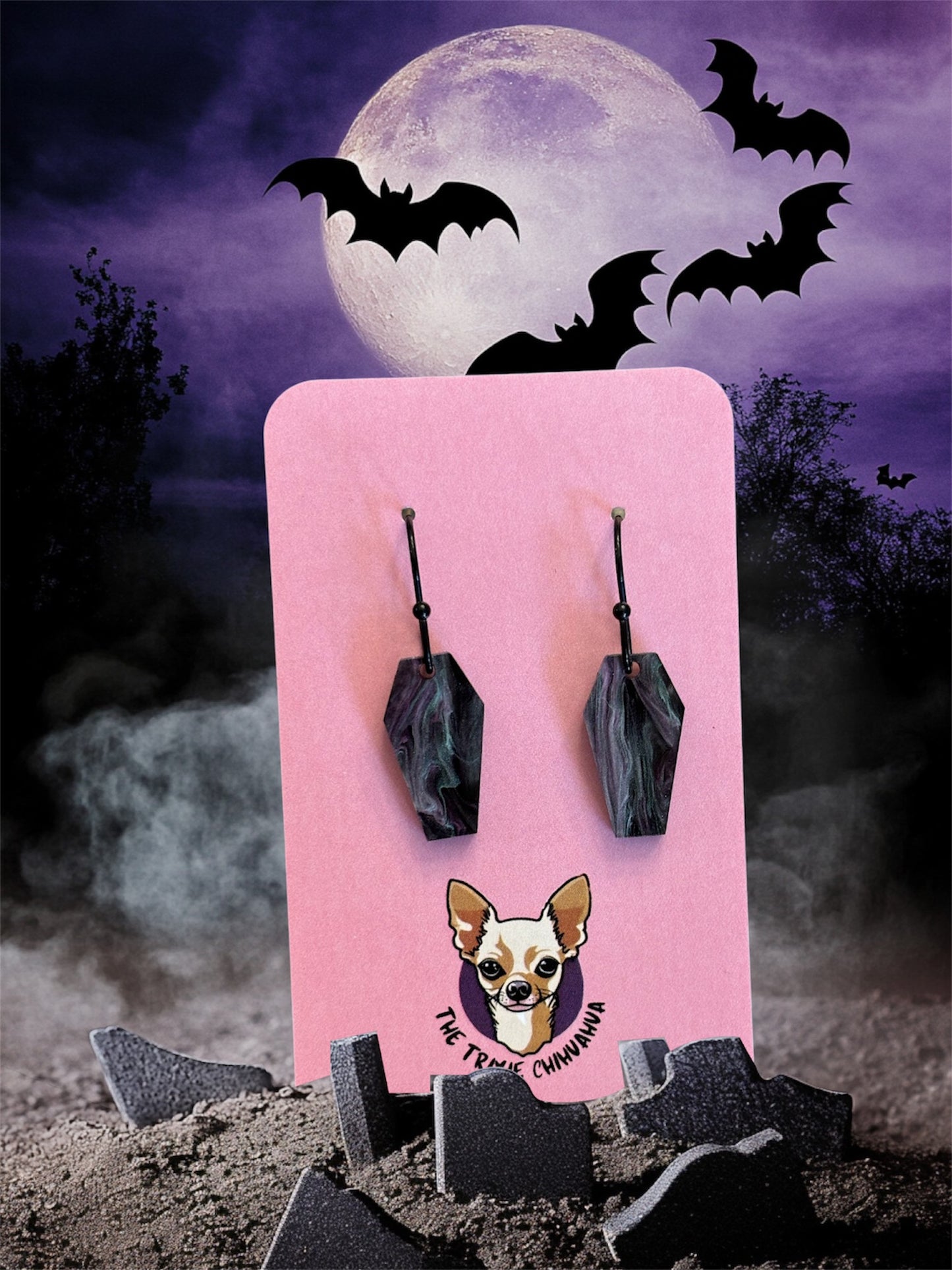 Coffin Halloween Earrings