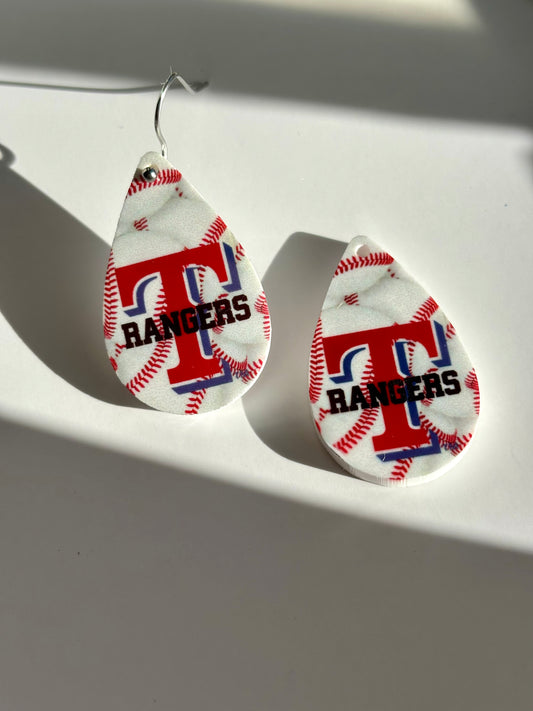 Rangers Baseball Team Spirit Earrings