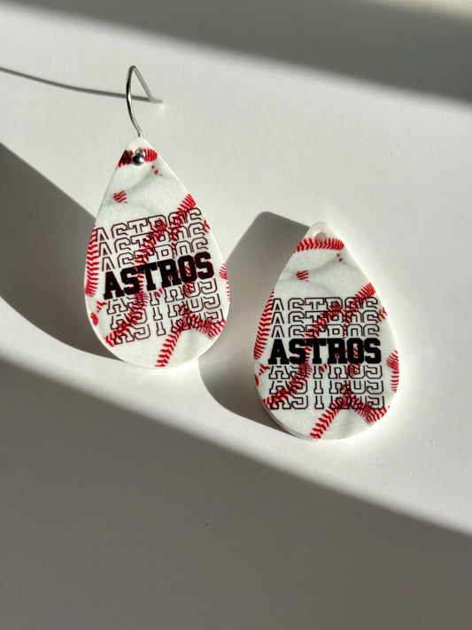 Astros Baseball Team Spirit Earrings