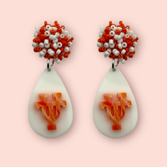 UT Drops Pom Pom Earrings College Spirit