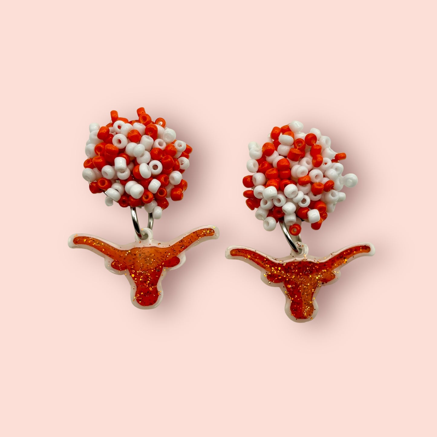 UT Longhorn Pom Pom Earrings College Spirit