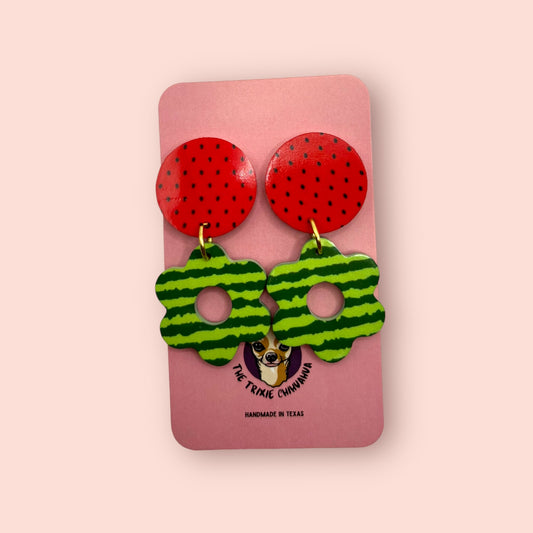 Watermelon Flower Earrings