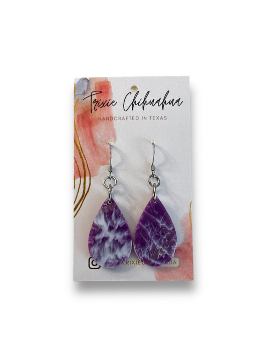 Purple Tie Dye Teardrop