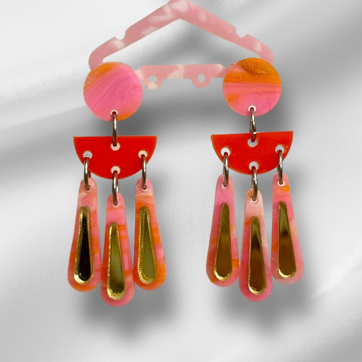 Pink Tangerine Sunset Earrings