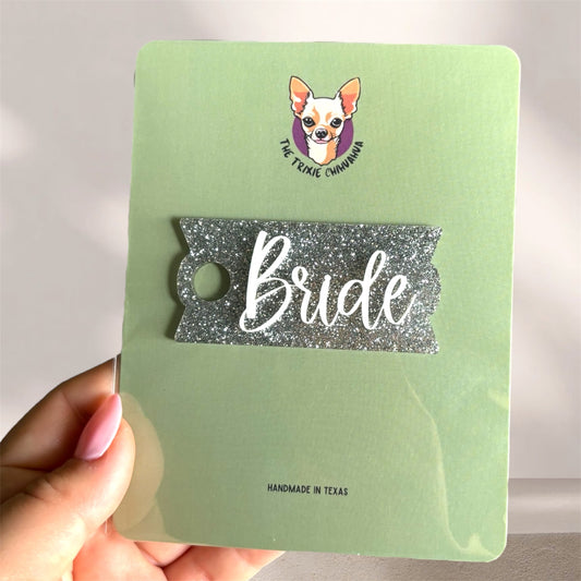 Bride Silver and White Stanley Cup Topper 40oz