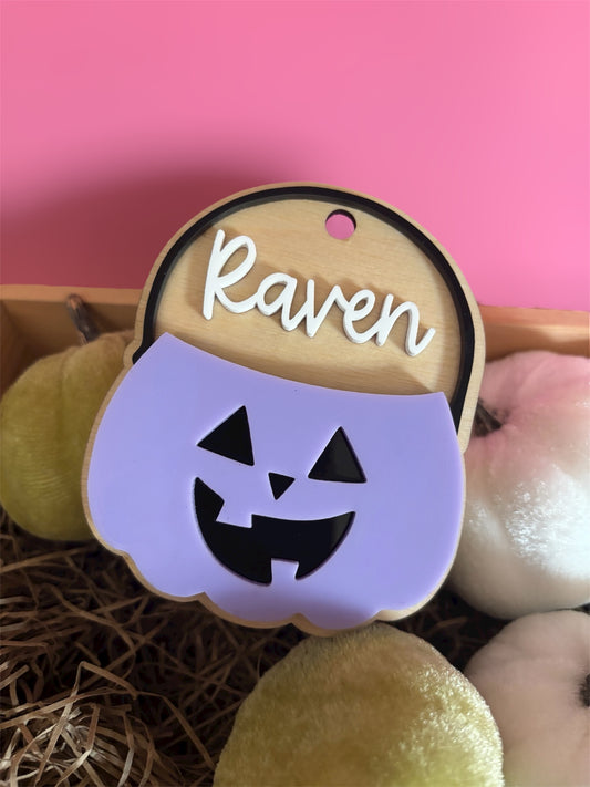 Candy Bucket Halloween Bag Tag